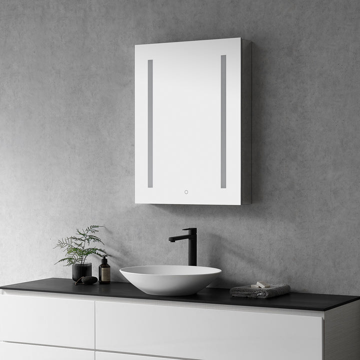 Catola Rectangle Frameless Surface-Mount/Recessed LED Lighted Bathroom Medicine Cabinet