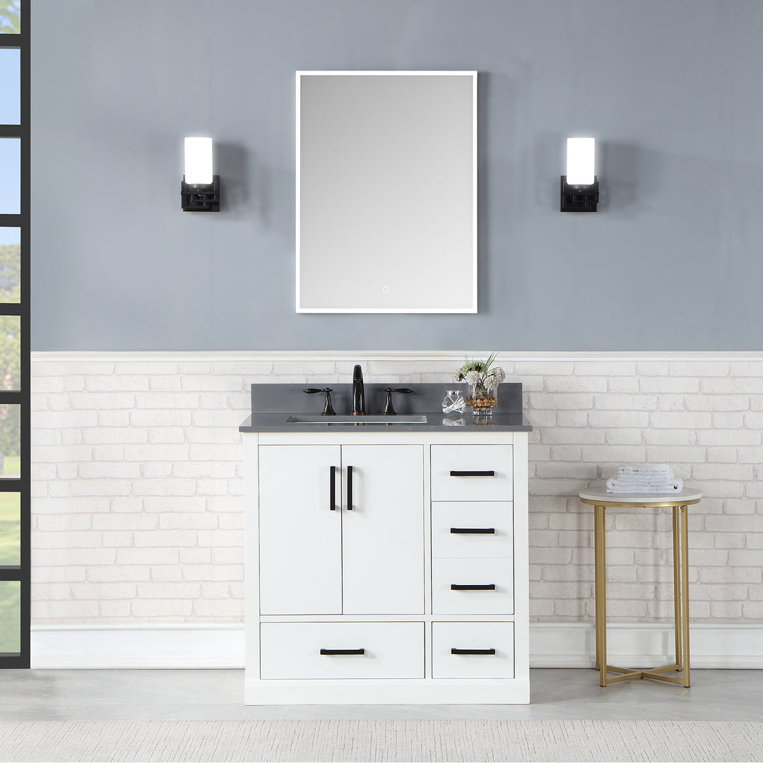 Bojano Rectangle Frameless Surface-Mount/Recessed LED Lighted Bathroom Medicine Cabinet