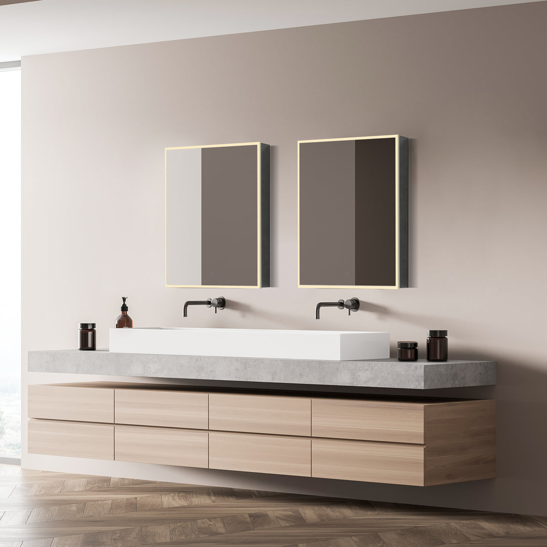 Bojano Rectangle Frameless Surface-Mount/Recessed LED Lighted Bathroom Medicine Cabinet