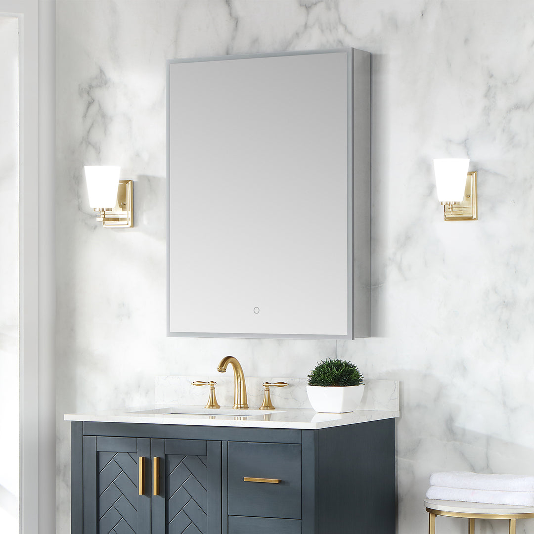 Bojano Rectangle Frameless Surface-Mount/Recessed LED Lighted Bathroom Medicine Cabinet