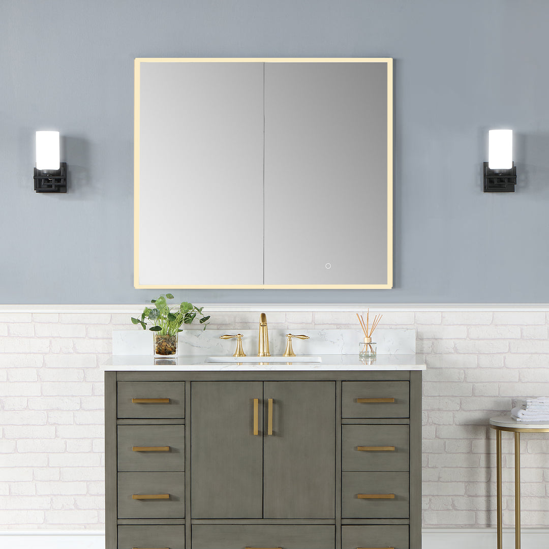 Bojano Rectangle Frameless Surface-Mount/Recessed LED Lighted Bathroom Medicine Cabinet