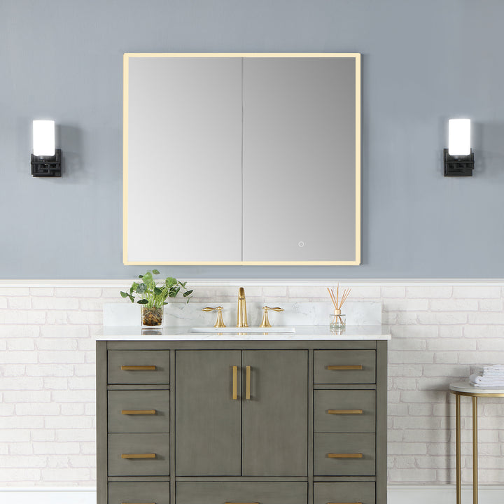 Bojano Rectangle Frameless Surface-Mount/Recessed LED Lighted Bathroom Medicine Cabinet