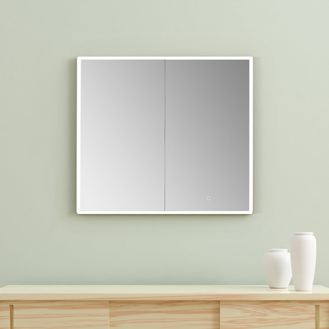 Bojano Rectangle Frameless Surface-Mount/Recessed LED Lighted Bathroom Medicine Cabinet