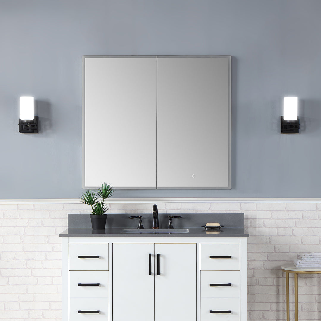 Bojano Rectangle Frameless Surface-Mount/Recessed LED Lighted Bathroom Medicine Cabinet