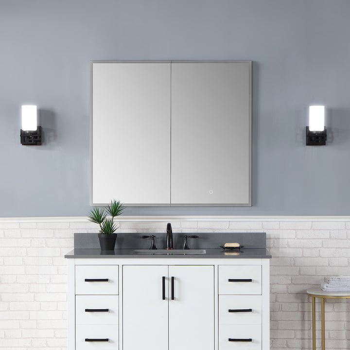 Bojano Rectangle Frameless Surface-Mount/Recessed LED Lighted Bathroom Medicine Cabinet