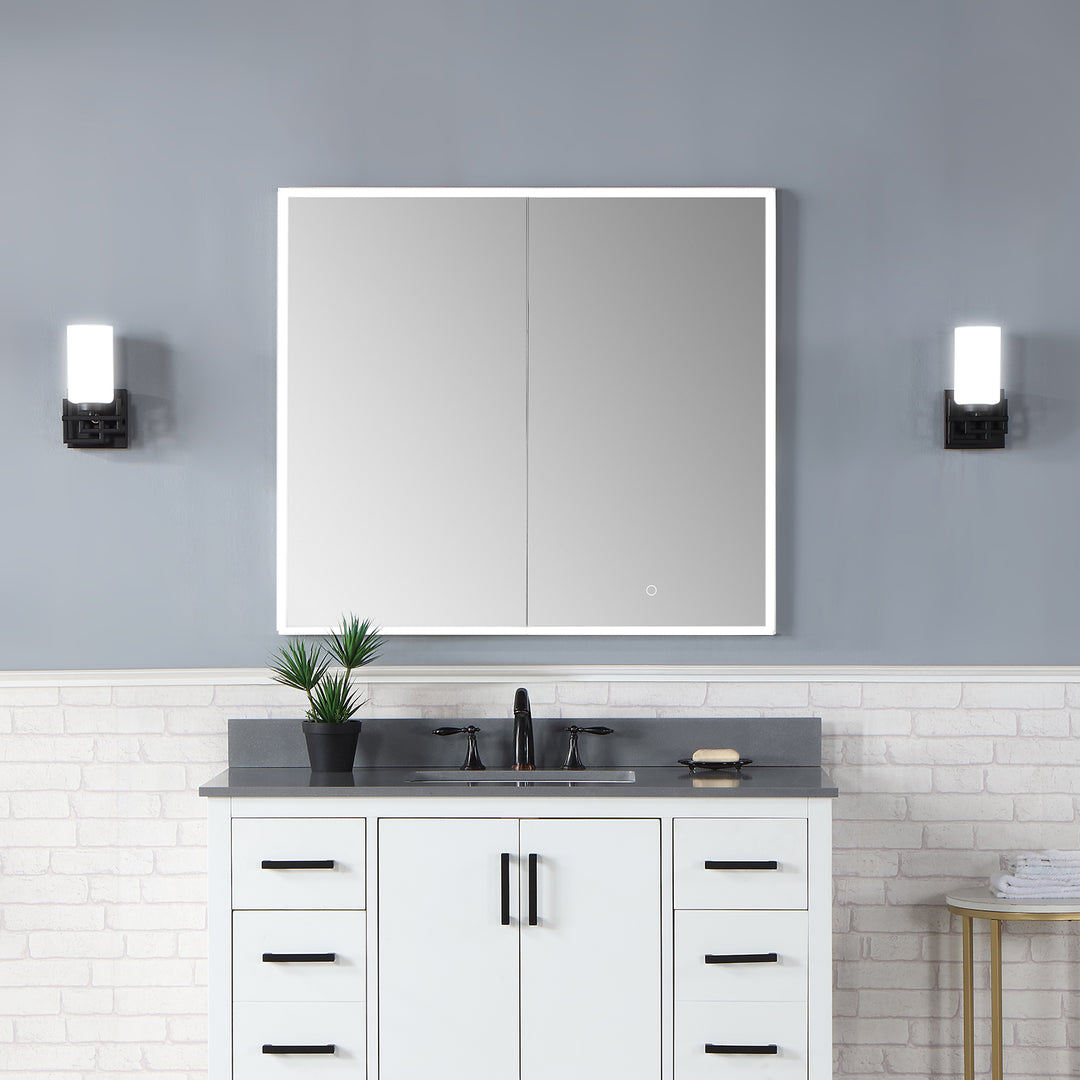 Bojano Rectangle Frameless Surface-Mount/Recessed LED Lighted Bathroom Medicine Cabinet