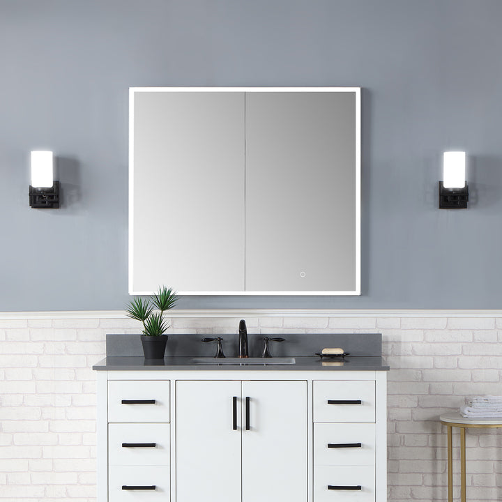 Bojano Rectangle Frameless Surface-Mount/Recessed LED Lighted Bathroom Medicine Cabinet