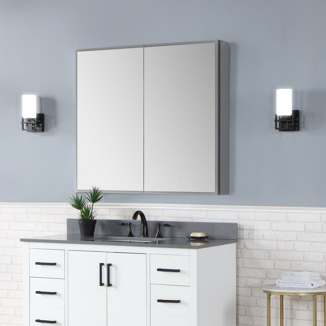 Bojano Rectangle Frameless Surface-Mount/Recessed LED Lighted Bathroom Medicine Cabinet