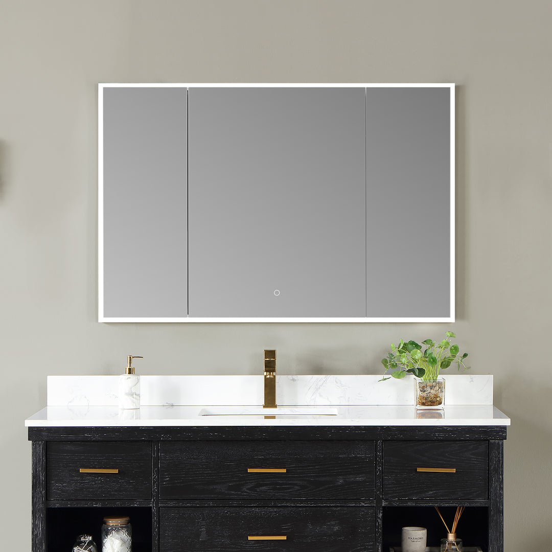 Bojano Rectangle Frameless Surface-Mount/Recessed LED Lighted Bathroom Medicine Cabinet