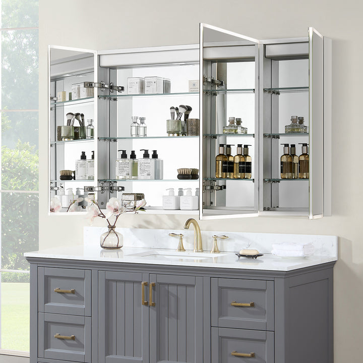 Bojano Rectangle Frameless Surface-Mount/Recessed LED Lighted Bathroom Medicine Cabinet