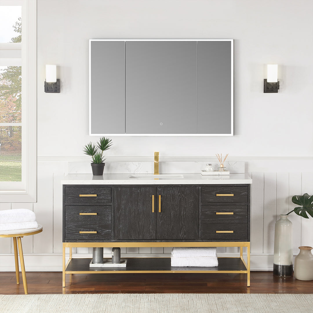 Bojano Rectangle Frameless Surface-Mount/Recessed LED Lighted Bathroom Medicine Cabinet