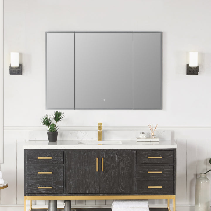 Bojano Rectangle Frameless Surface-Mount/Recessed LED Lighted Bathroom Medicine Cabinet