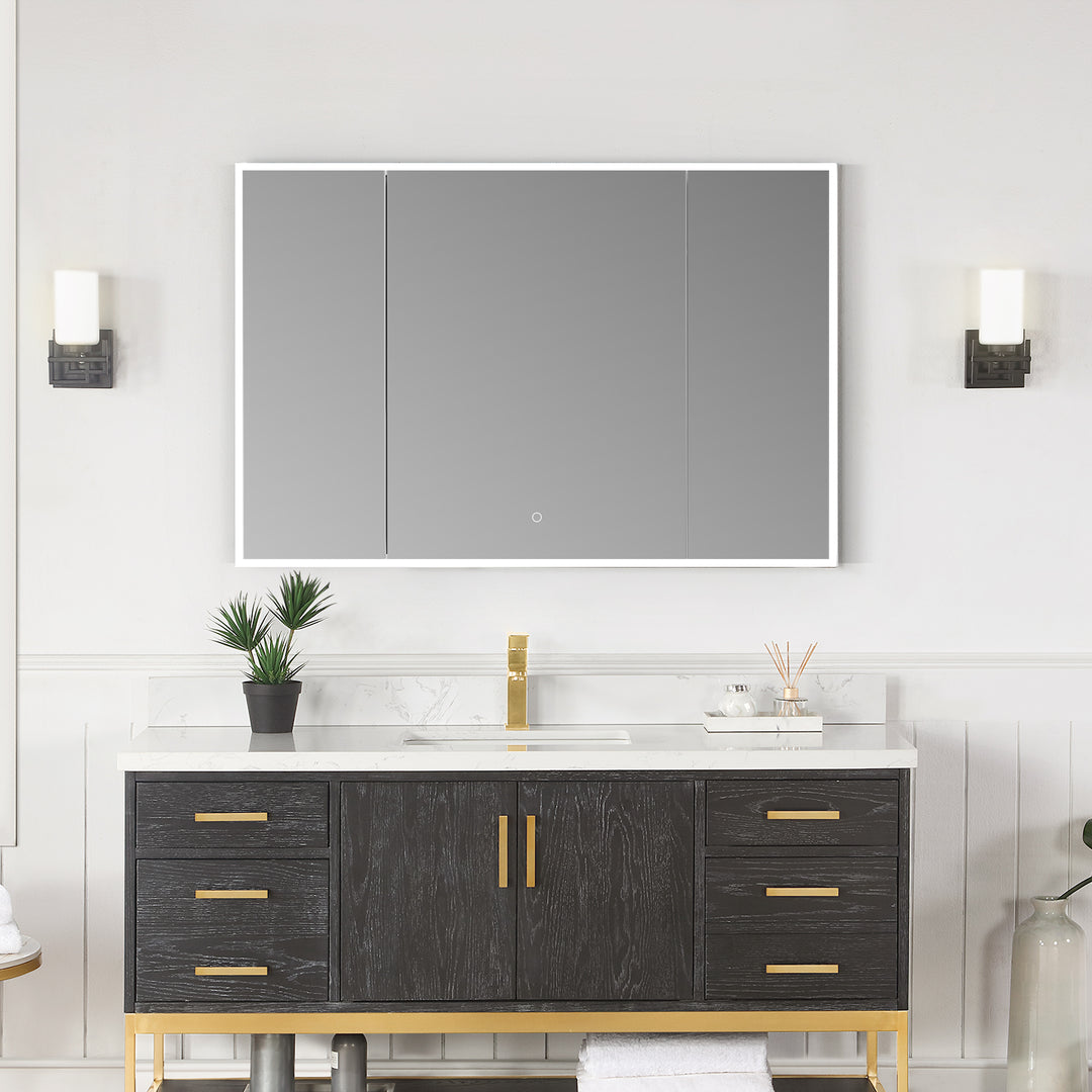 Bojano Rectangle Frameless Surface-Mount/Recessed LED Lighted Bathroom Medicine Cabinet