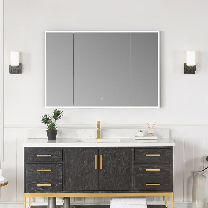 Bojano Rectangle Frameless Surface-Mount/Recessed LED Lighted Bathroom Medicine Cabinet