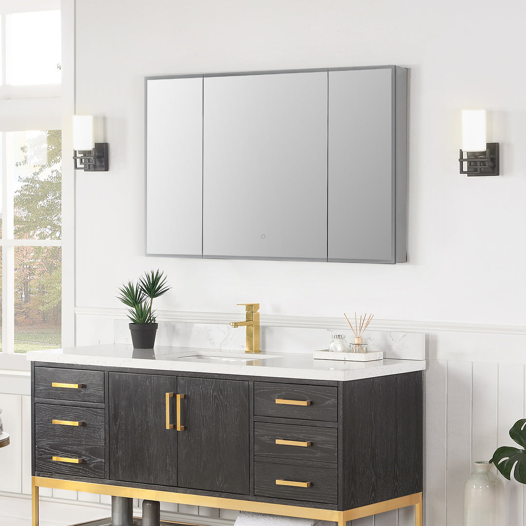 Bojano Rectangle Frameless Surface-Mount/Recessed LED Lighted Bathroom Medicine Cabinet