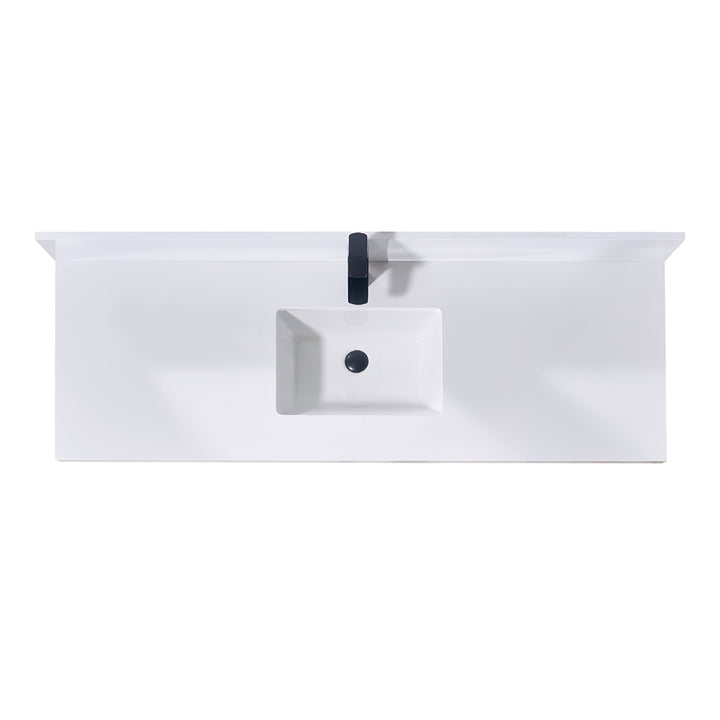 Caorle Composite Stone Vanity Top in Snow White with Single White Sink
