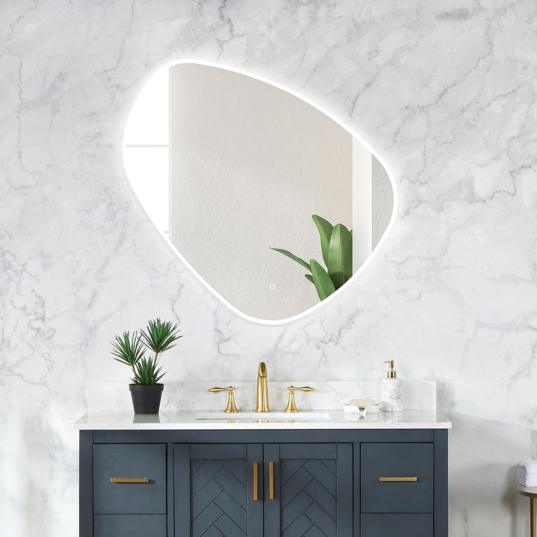 Rasso Novelty Frameless Modern Bathroom/Vanity LED Lighted Wall Mirror