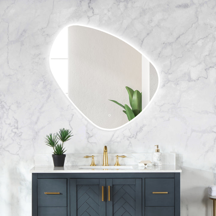 Rasso Novelty Frameless Modern Bathroom/Vanity LED Lighted Wall Mirror