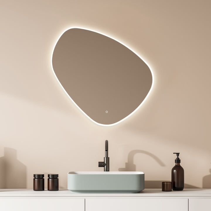 Rasso Novelty Frameless Modern Bathroom/Vanity LED Lighted Wall Mirror