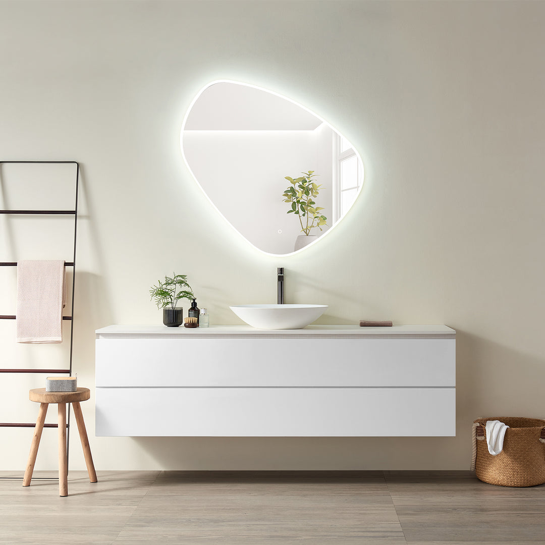 Rasso Novelty Frameless Modern Bathroom/Vanity LED Lighted Wall Mirror