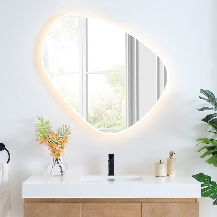 Rasso Novelty Frameless Modern Bathroom/Vanity LED Lighted Wall Mirror