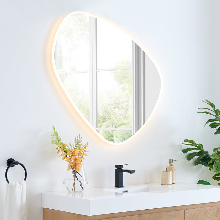 Rasso Novelty Frameless Modern Bathroom/Vanity LED Lighted Wall Mirror
