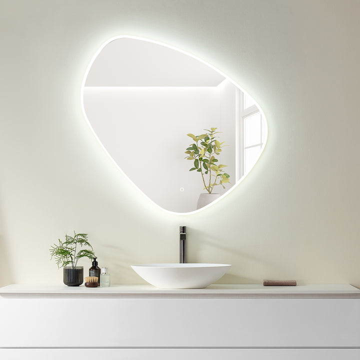 Rasso Novelty Frameless Modern Bathroom/Vanity LED Lighted Wall Mirror