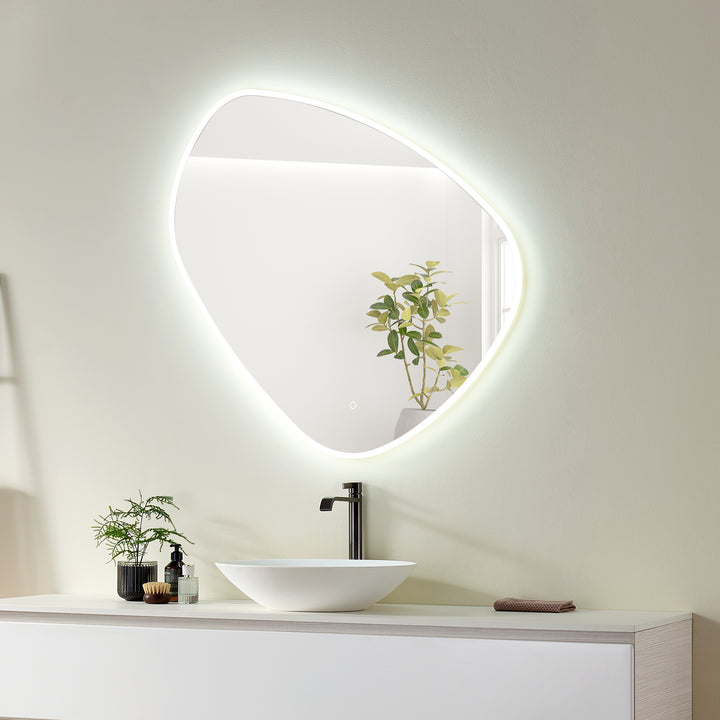 Rasso Novelty Frameless Modern Bathroom/Vanity LED Lighted Wall Mirror