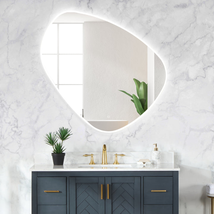 Rasso Novelty Frameless Modern Bathroom/Vanity LED Lighted Wall Mirror