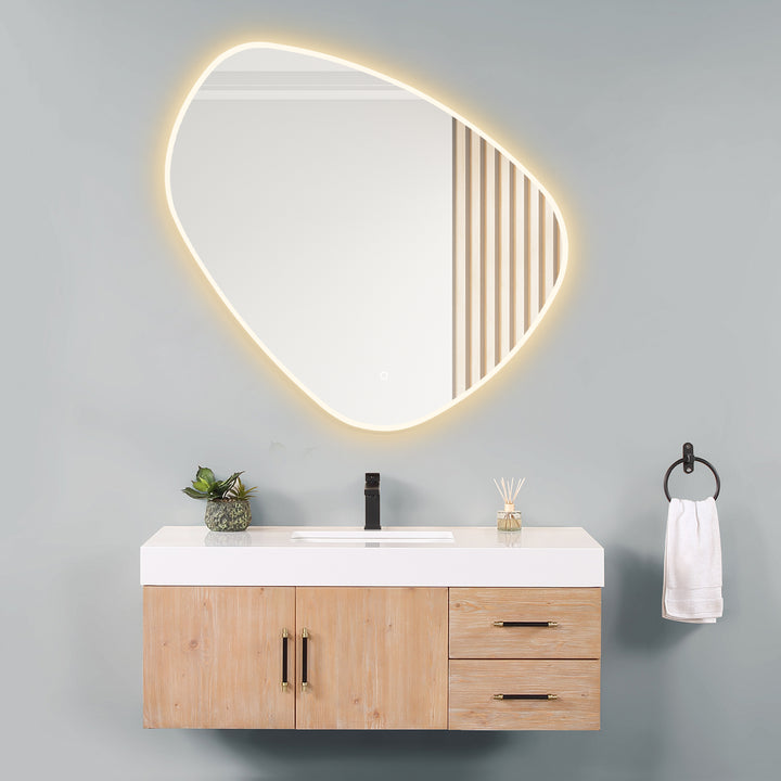 Rasso Novelty Frameless Modern Bathroom/Vanity LED Lighted Wall Mirror