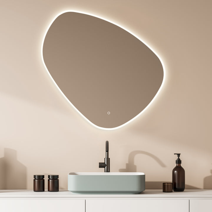 Rasso Novelty Frameless Modern Bathroom/Vanity LED Lighted Wall Mirror