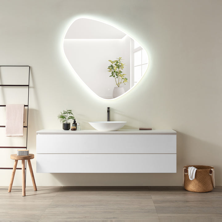 Rasso Novelty Frameless Modern Bathroom/Vanity LED Lighted Wall Mirror