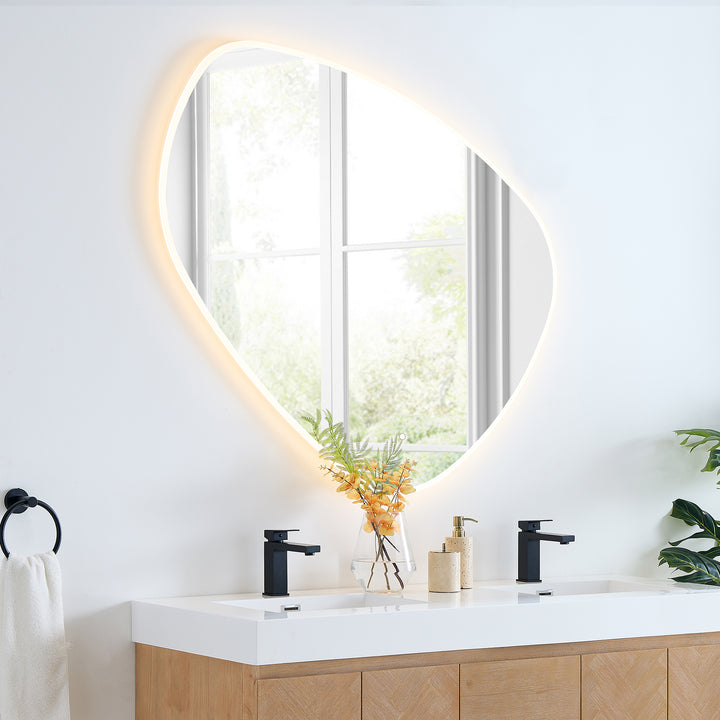 Rasso Novelty Frameless Modern Bathroom/Vanity LED Lighted Wall Mirror