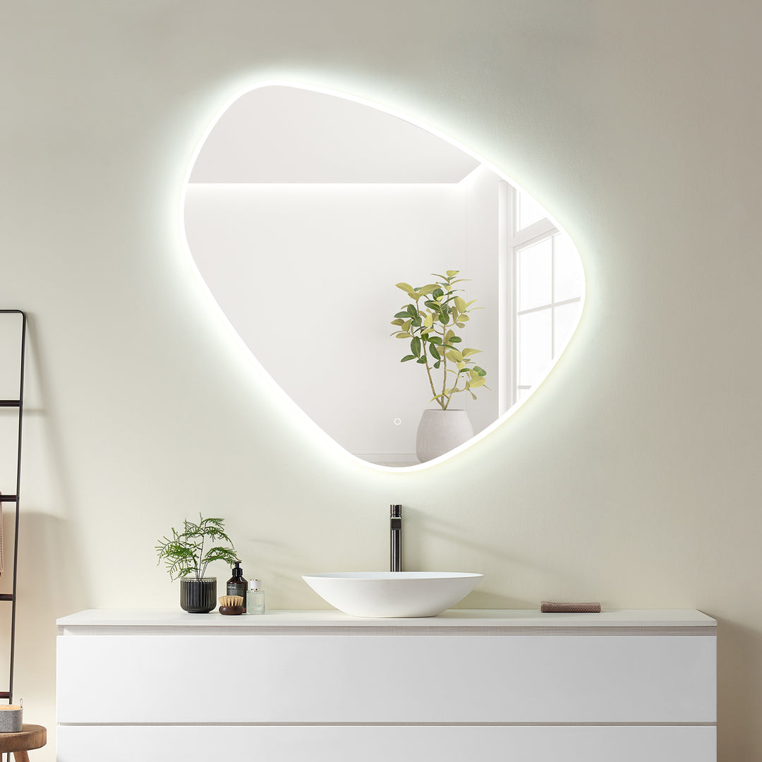 Rasso Novelty Frameless Modern Bathroom/Vanity LED Lighted Wall Mirror