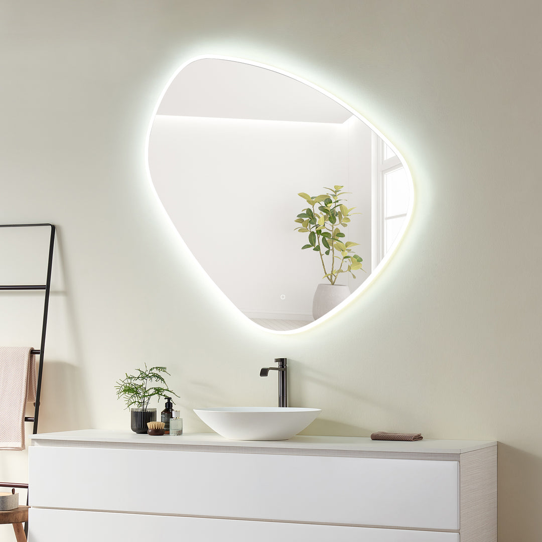 Rasso Novelty Frameless Modern Bathroom/Vanity LED Lighted Wall Mirror