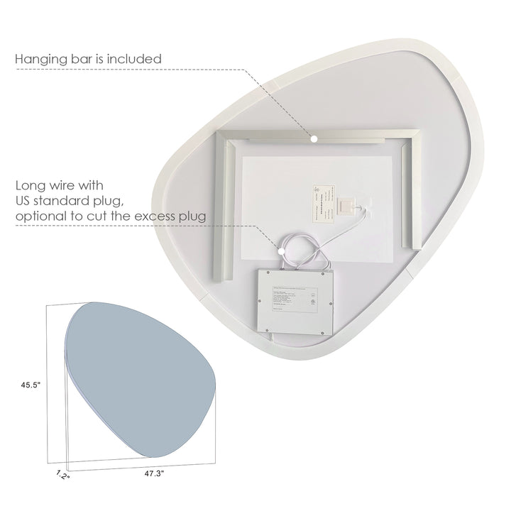Rasso Novelty Frameless Modern Bathroom/Vanity LED Lighted Wall Mirror