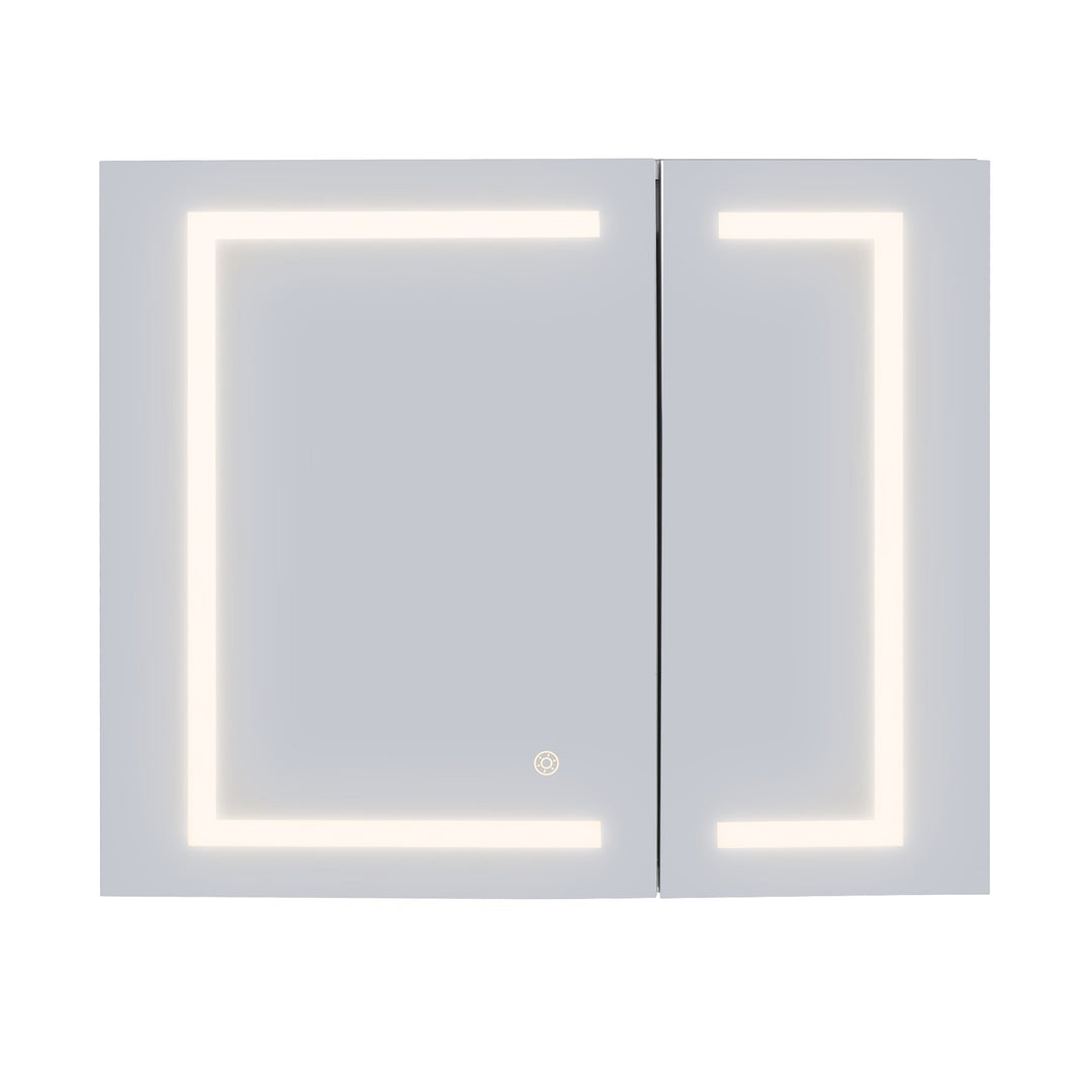 Hemnes Rectangle Frameless Surface-Mount/Recessed LED Lighted Bathroom Medicine Cabinet