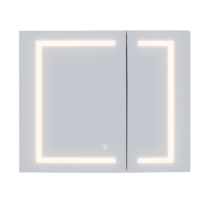 Hemnes Rectangle Frameless Surface-Mount/Recessed LED Lighted Bathroom Medicine Cabinet