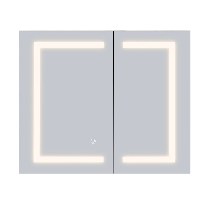 Hemnes Rectangle Frameless Surface-Mount/Recessed LED Lighted Bathroom Medicine Cabinet