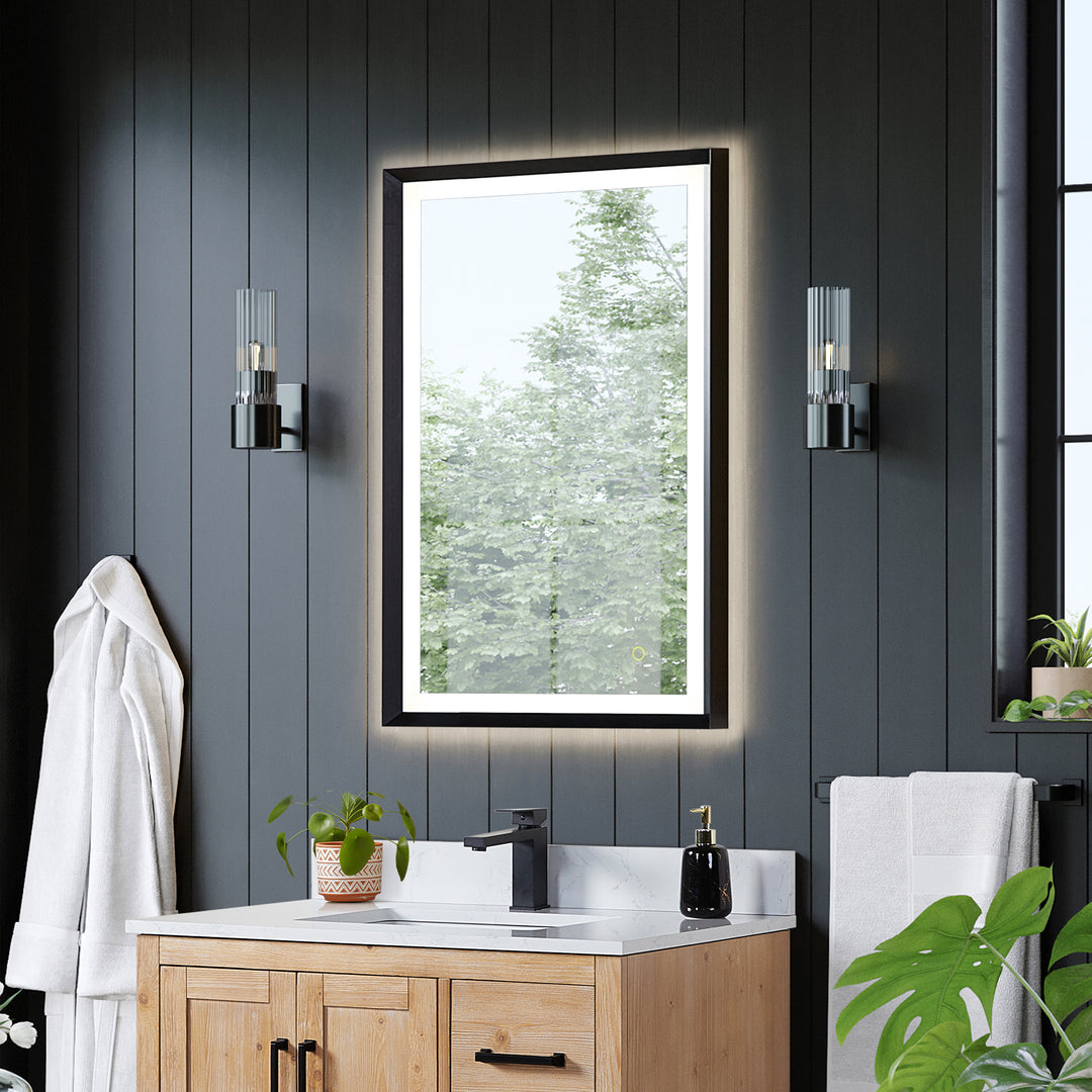Apollo Rectangular Anti-Fog Dimmable Modern Bathroom/Vanity LED Lighted Wall Mirror in Aluminum Framed