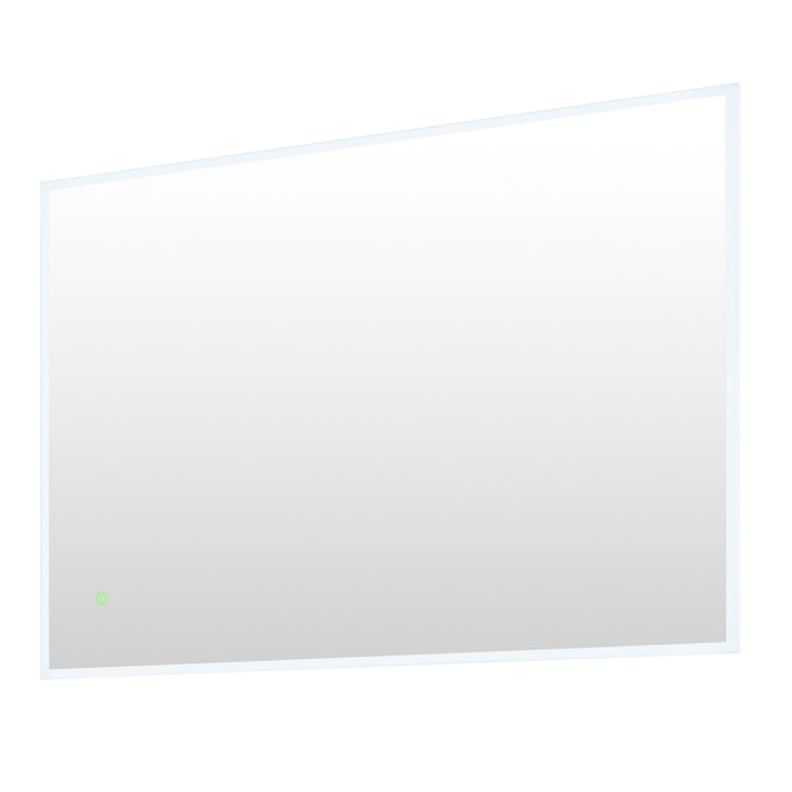 Aurora Rectangular Framelesss Anti-Fog Dimmable Modern Bathroom/Vanity LED Lighted Wall Mirror