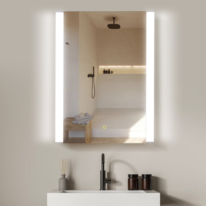 Serra Rectangular Frameless Surface-Mount LED Lighted Bathroom Aluminum Mirror Medicine Cabinet
