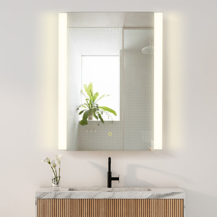 Serra Rectangular Frameless Surface-Mount LED Lighted Bathroom Aluminum Mirror Medicine Cabinet