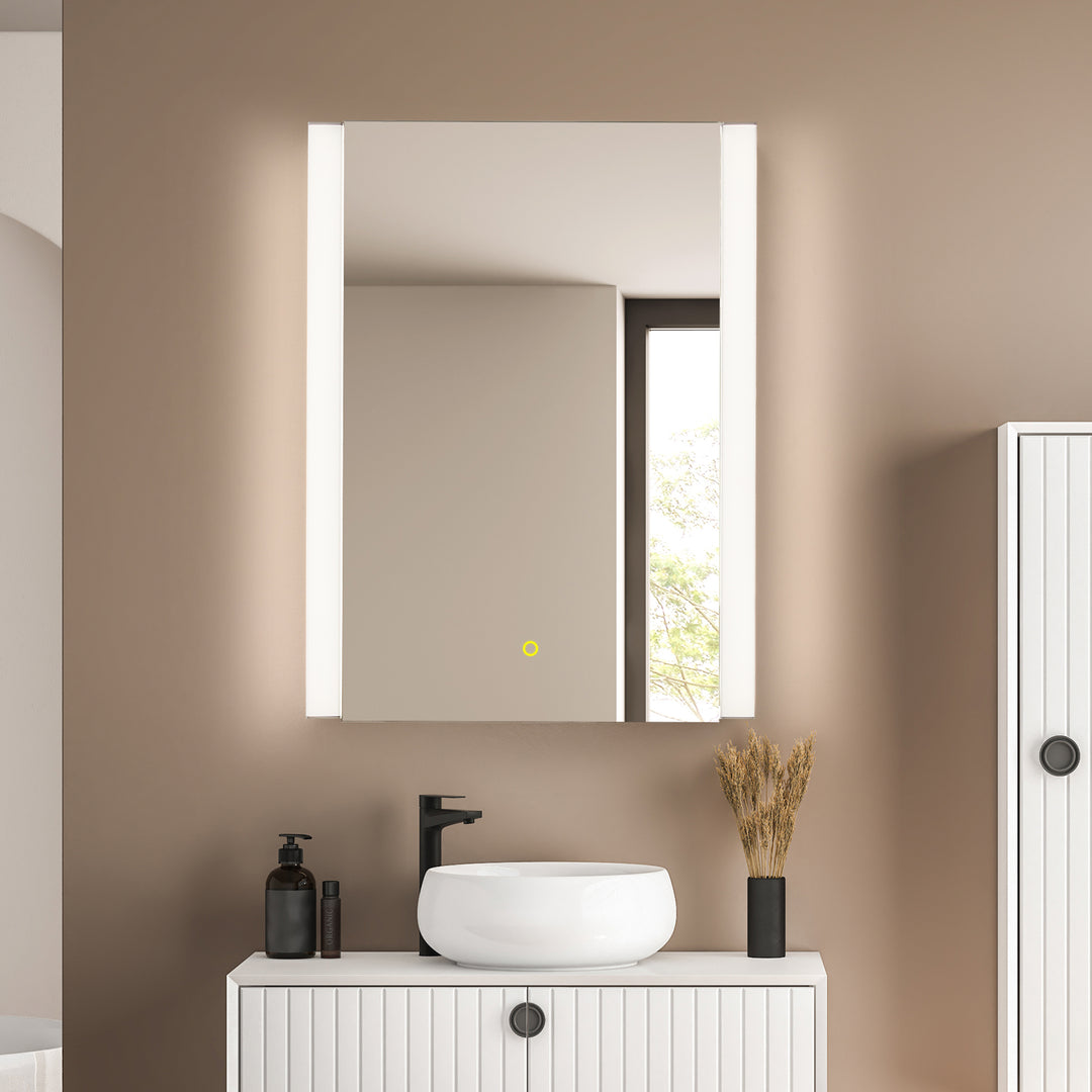 Serra Rectangular Frameless Surface-Mount LED Lighted Bathroom Aluminum Mirror Medicine Cabinet