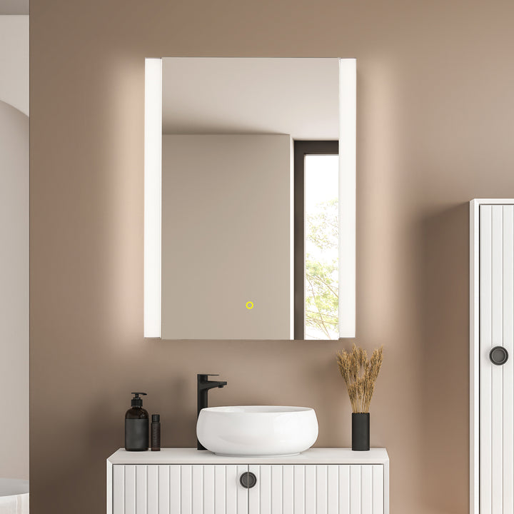 Serra Rectangular Frameless Surface-Mount LED Lighted Bathroom Aluminum Mirror Medicine Cabinet