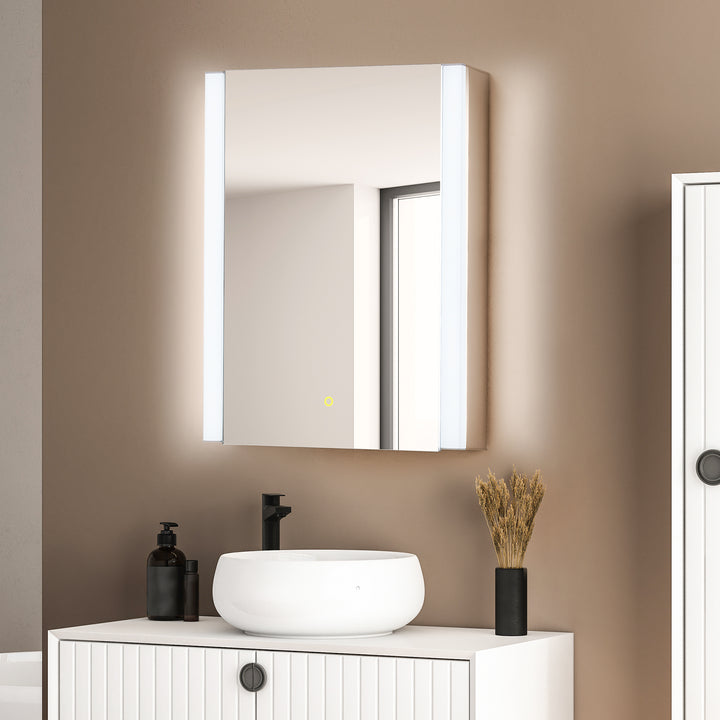 Serra Rectangular Frameless Surface-Mount LED Lighted Bathroom Aluminum Mirror Medicine Cabinet
