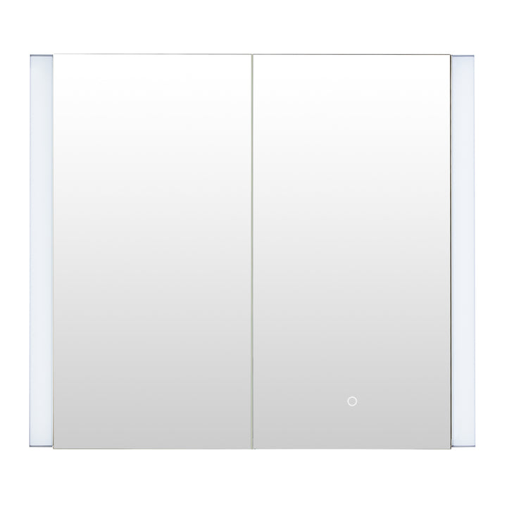 Serra Rectangular Frameless Surface-Mount LED Lighted Bathroom Aluminum Mirror Medicine Cabinet