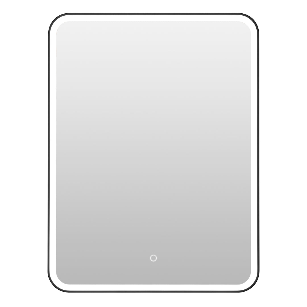 Ostaria Rectangular Surface-Mount/Reccessed LED Lighted Bathroom Black Aluminum Mirror Medicine Cabinet