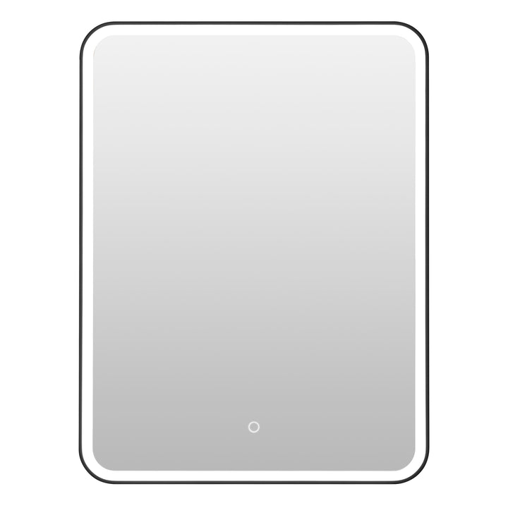Ostaria Rectangular Surface-Mount/Reccessed LED Lighted Bathroom Black Aluminum Mirror Medicine Cabinet