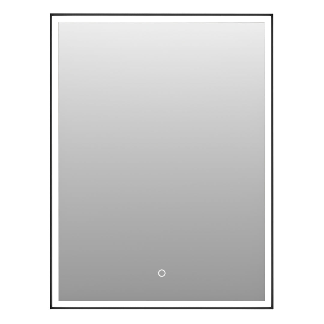 Fenice Rectangular Surface-Mount/Reccessed LED Lighted Bathroom Black Aluminum Mirror Medicine Cabinet